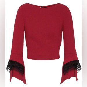 Roland Mouret us 10 red with black long sleeve top